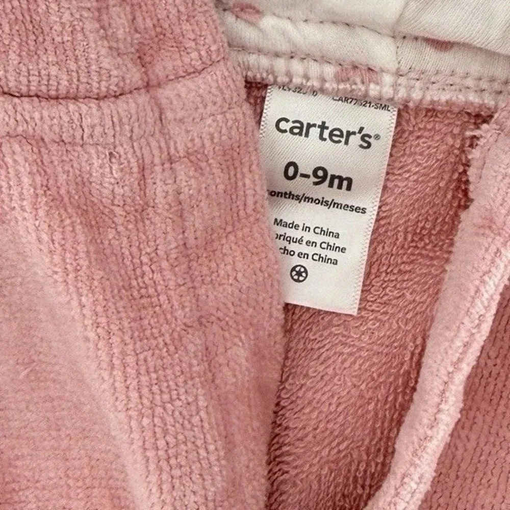 Carters Baby Girl Bunny Rabbit Hooded Robe Pink Cotton 0-9 Mo Baby‎ Essentials